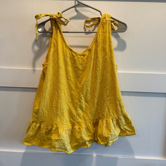 Yellow Ruffle Strap Top Size 1X - Picture 7 of 7